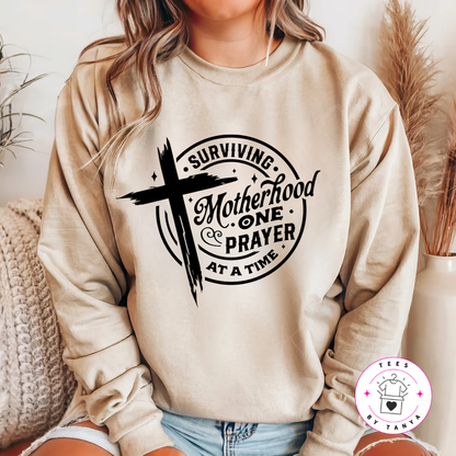 Surviving Motherhood One Prayer at a Time with a Cross Shirt