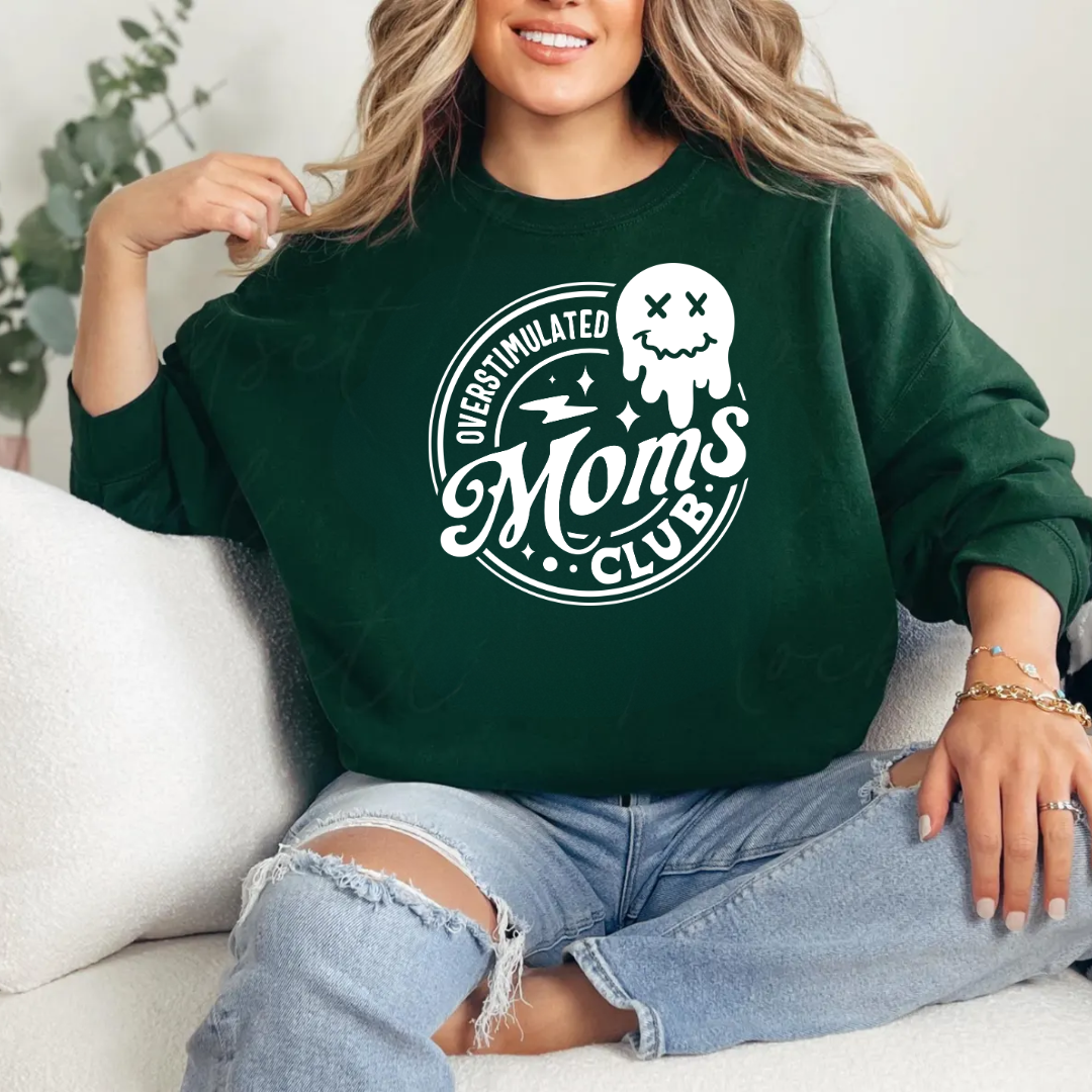 Overstimulated Mom’s Club Ghost Emoji Shirt