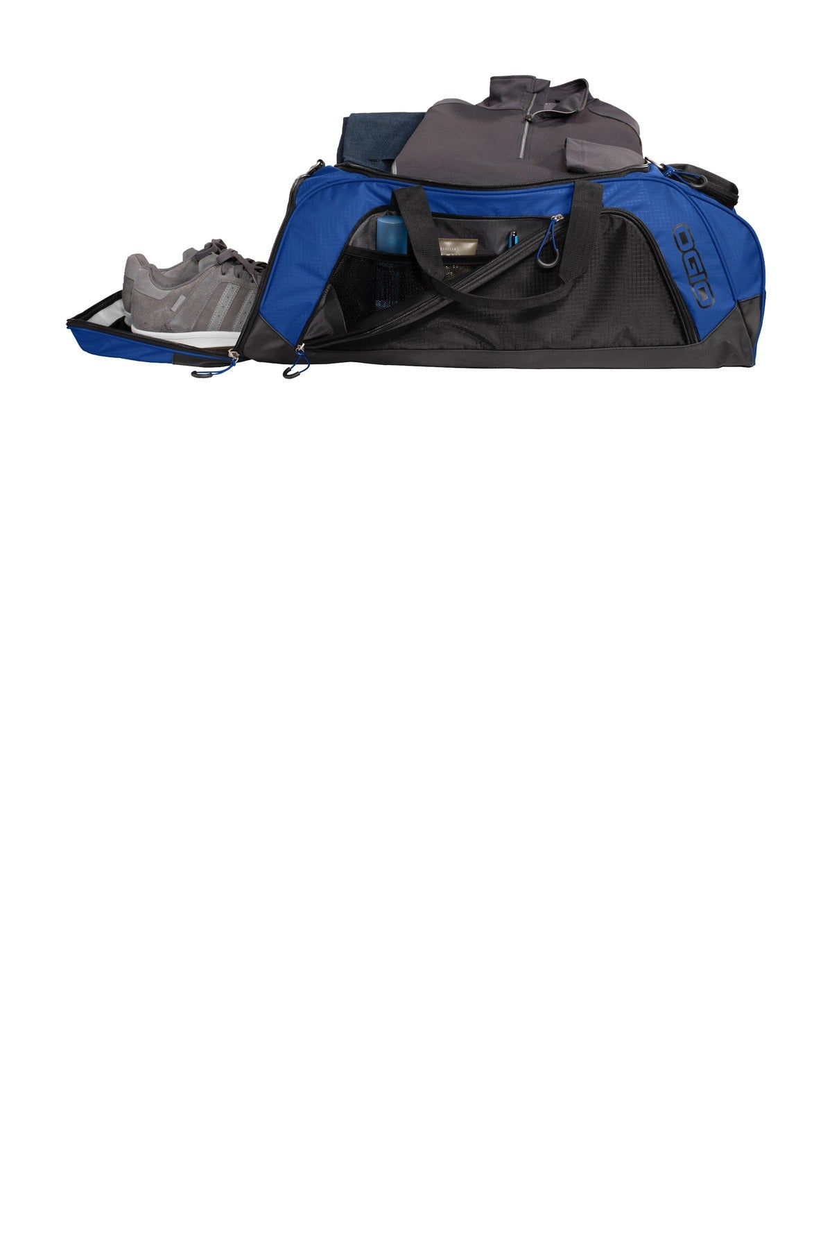 OGIO Transition Duffel - Electric Blue/ Black - flat front