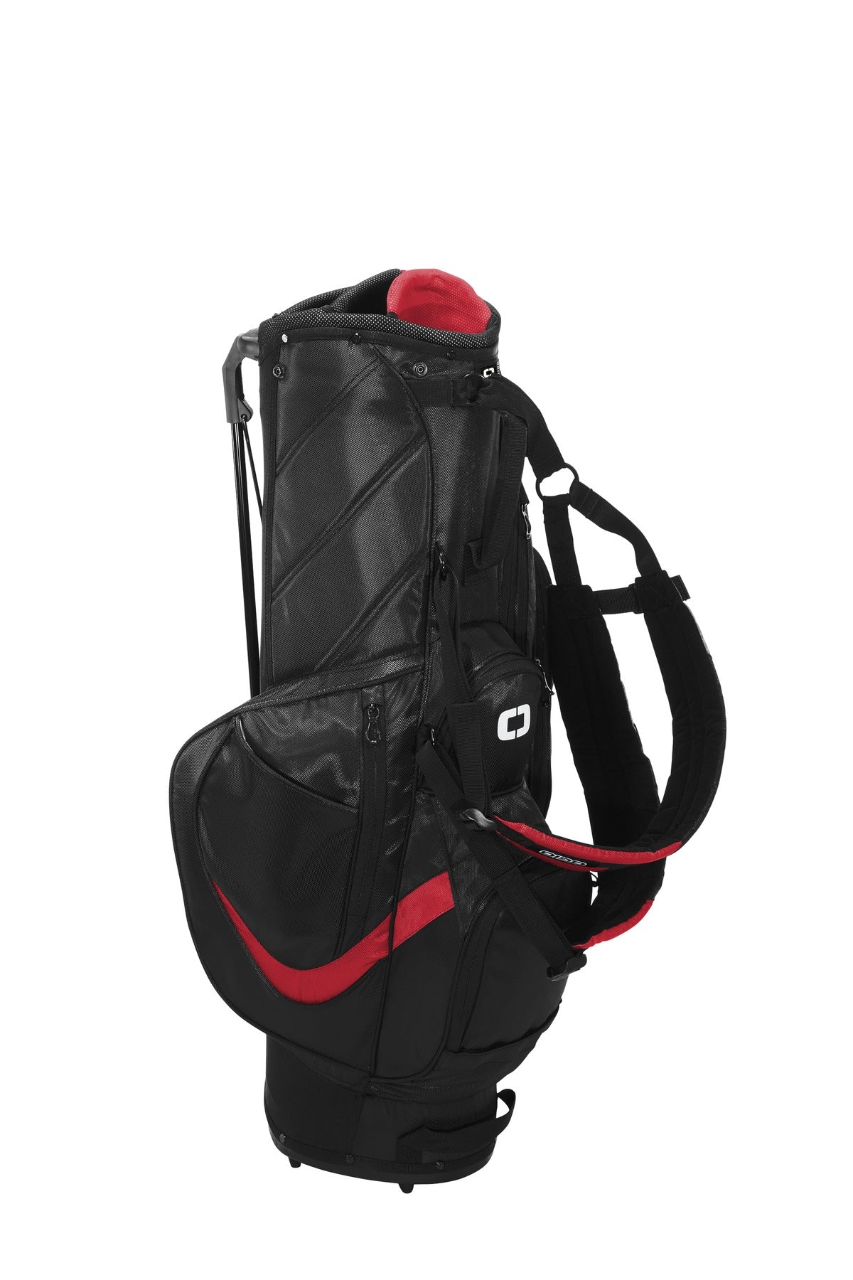 OGIO Vision 2.0 Golf Bag - Black/ Red - flat back