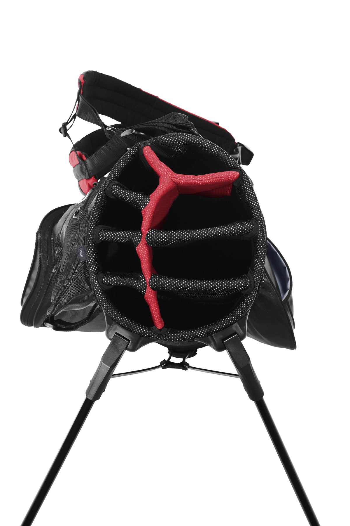 OGIO Vision 2.0 Golf Bag - Black/ Red - flat front