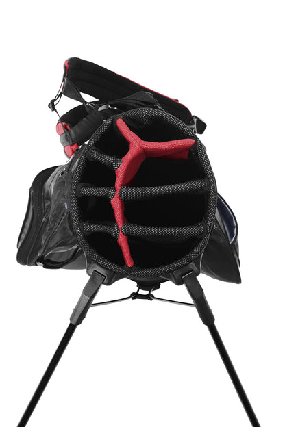 OGIO Vision 2.0 Golf Bag - Black/ Red - flat front