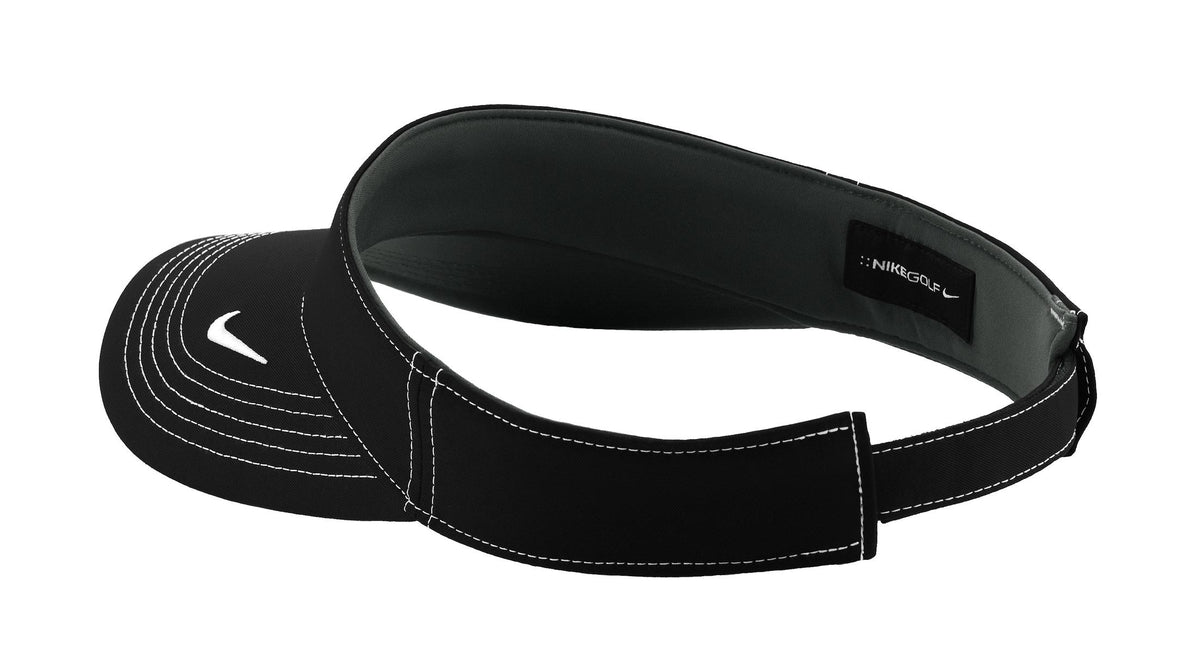 DISCONTINUED Nike Dri-FIT Swoosh Visor - Black - flat back