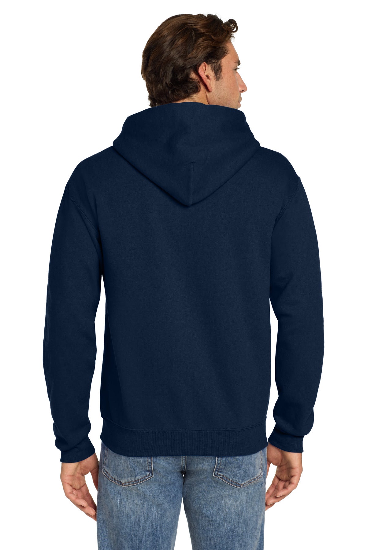 Jerzees Super Sweats NuBlend Pullover Hooded Sweatshirt - J. Navy - back
