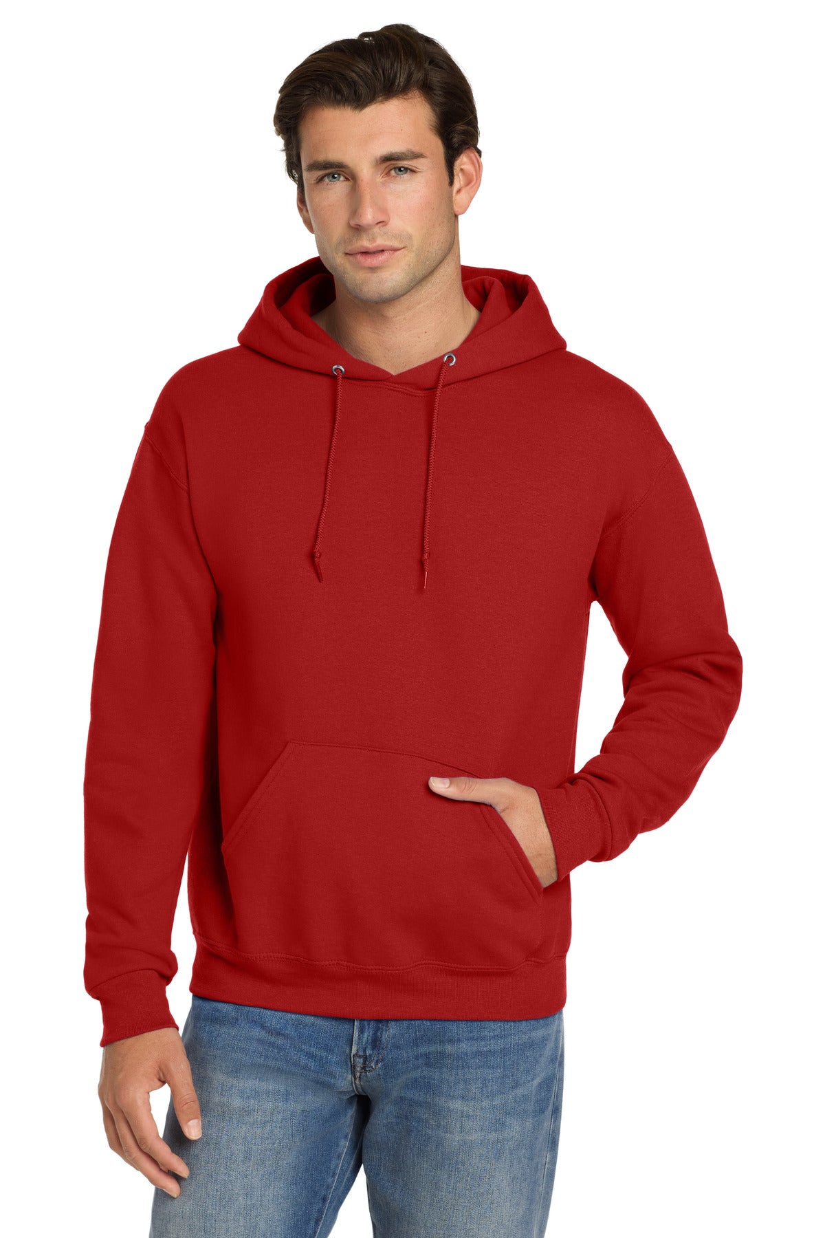 Jerzees Super Sweats NuBlend Pullover Hooded Sweatshirt - True Red - front
