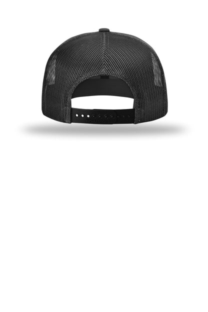 Richardson Acrylic-Wool Blend Flatbill Trucker - Black - flat back