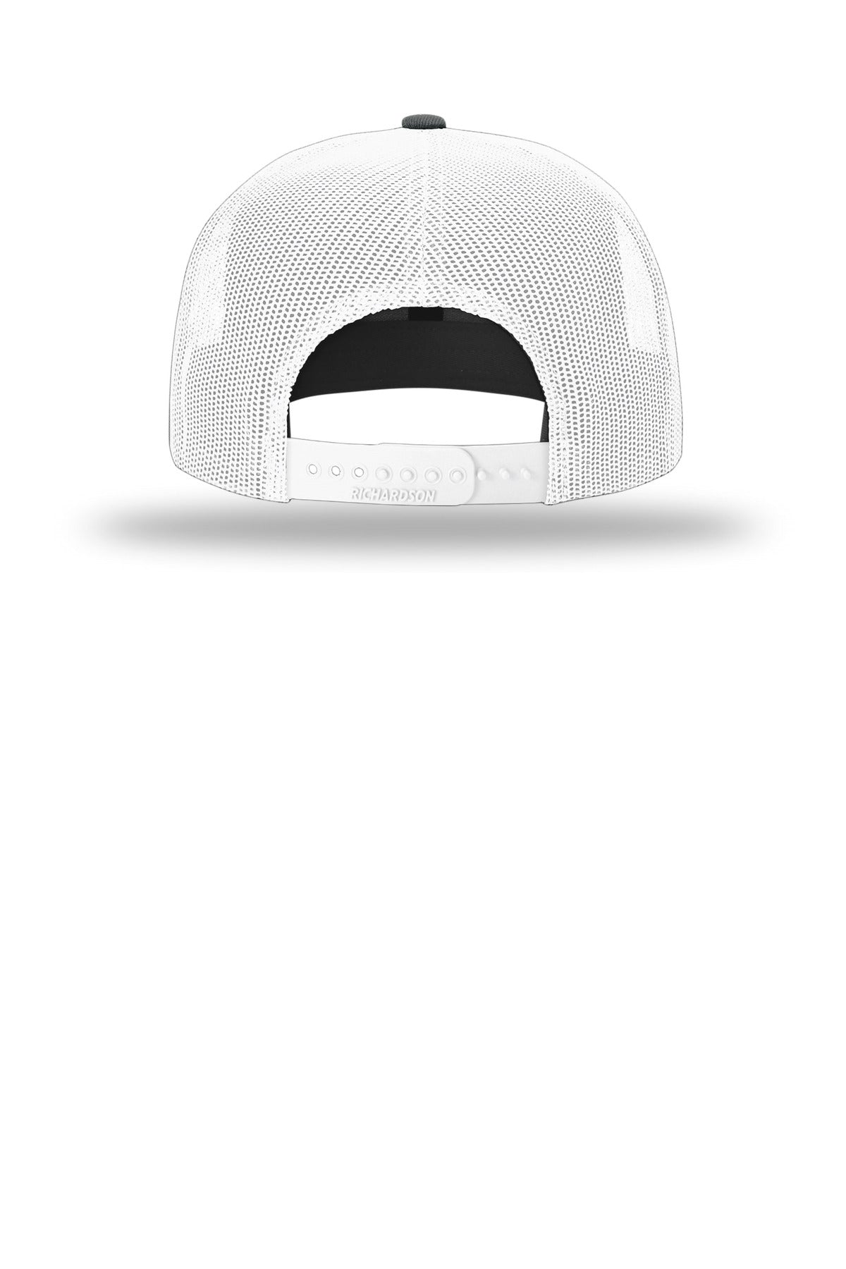 Richardson Acrylic-Wool Blend Flatbill Trucker - Heather Charcoal/ White - flat back