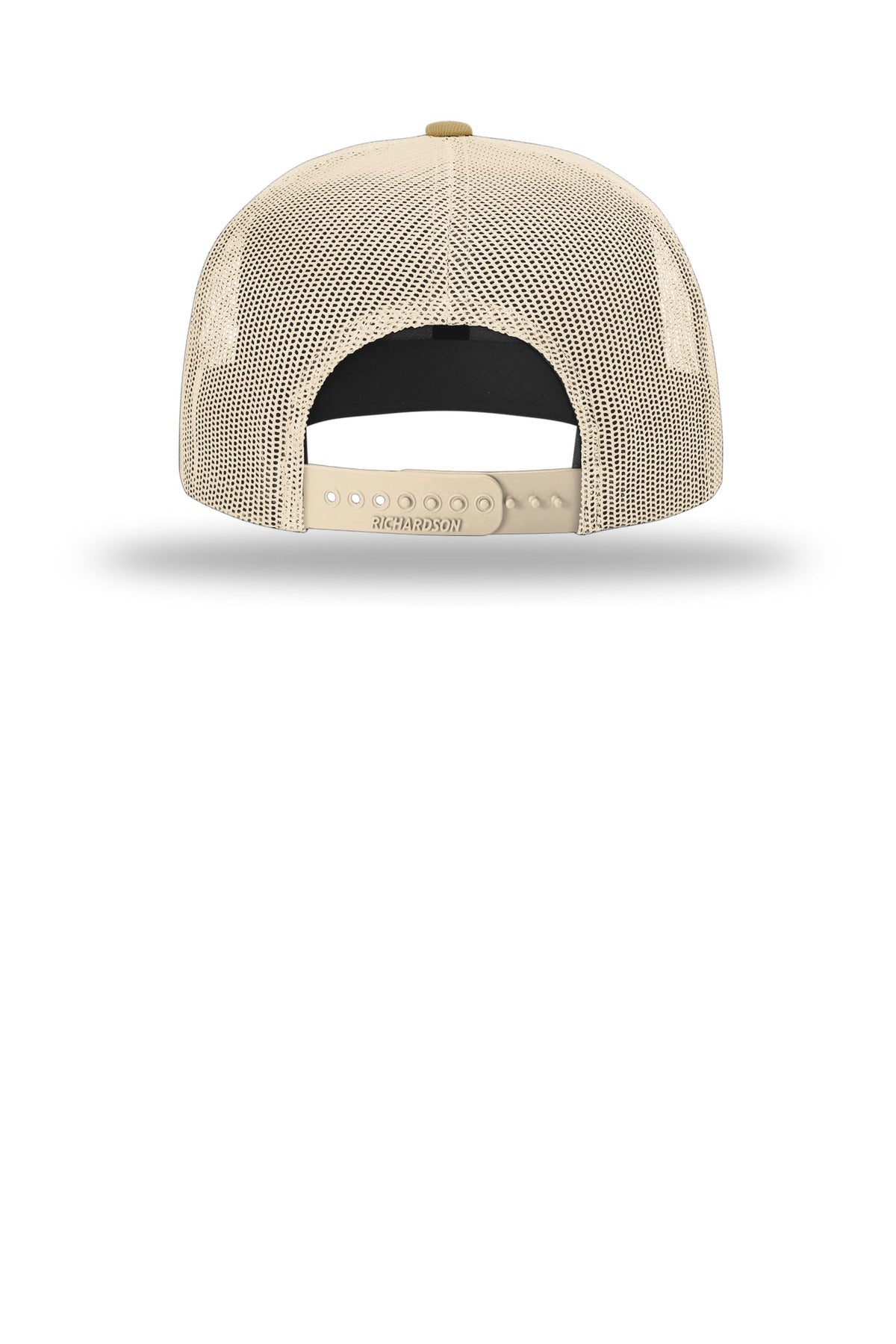 Richardson Acrylic-Wool Blend Flatbill Trucker - Heather Grey/ Birch/ Biscuit - flat back