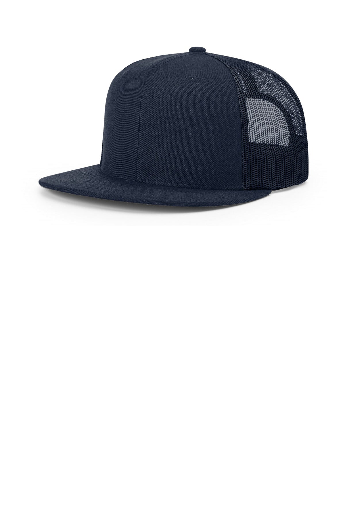 Richardson Acrylic-Wool Blend Flatbill Trucker - Navy - front