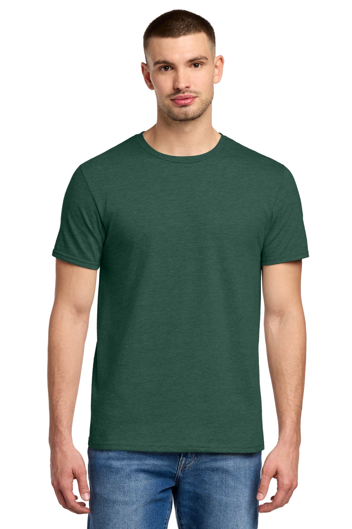 Jerzees Premium Blend Ring Spun T-Shirt - Forest Green Heather - front