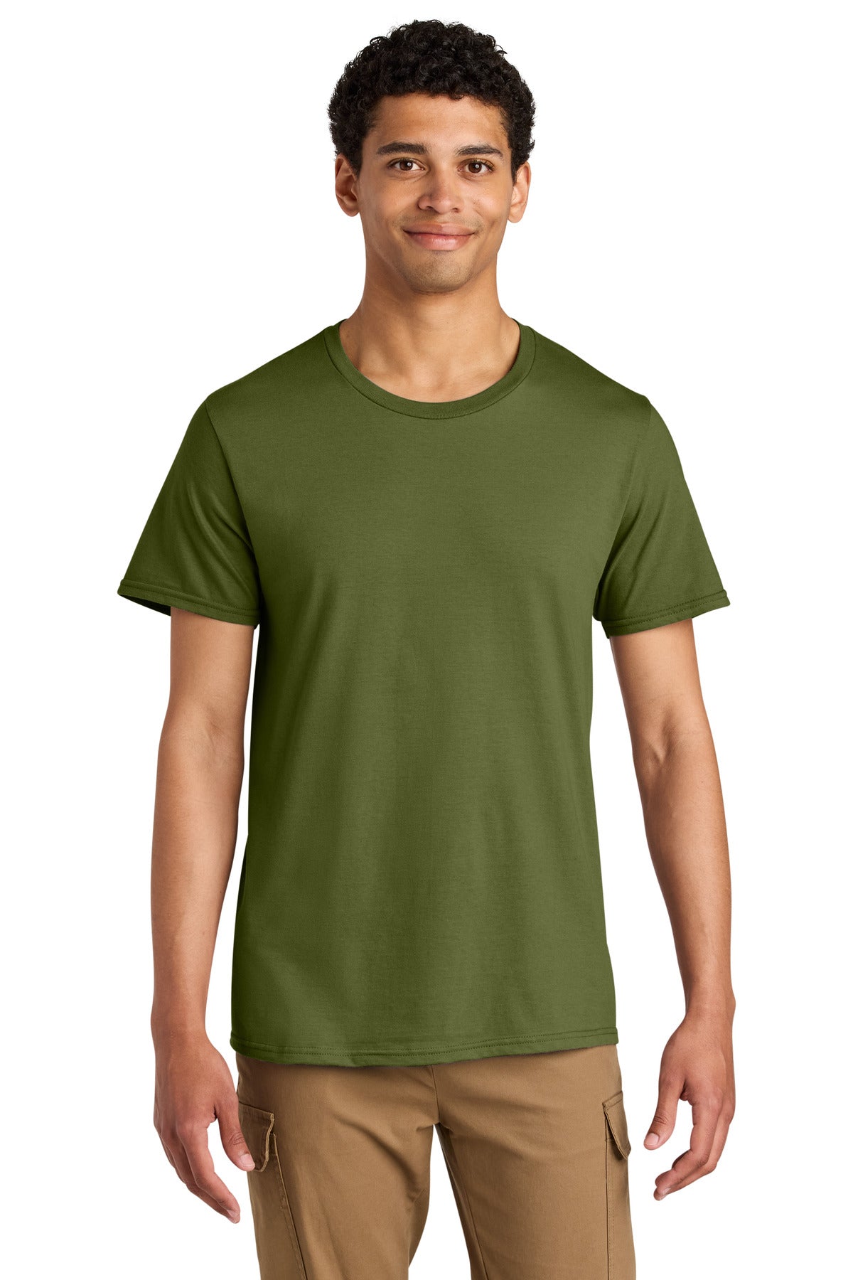 Jerzees Unisex Premium Combed Ring Spun Cotton Tee - Olive Oil - front