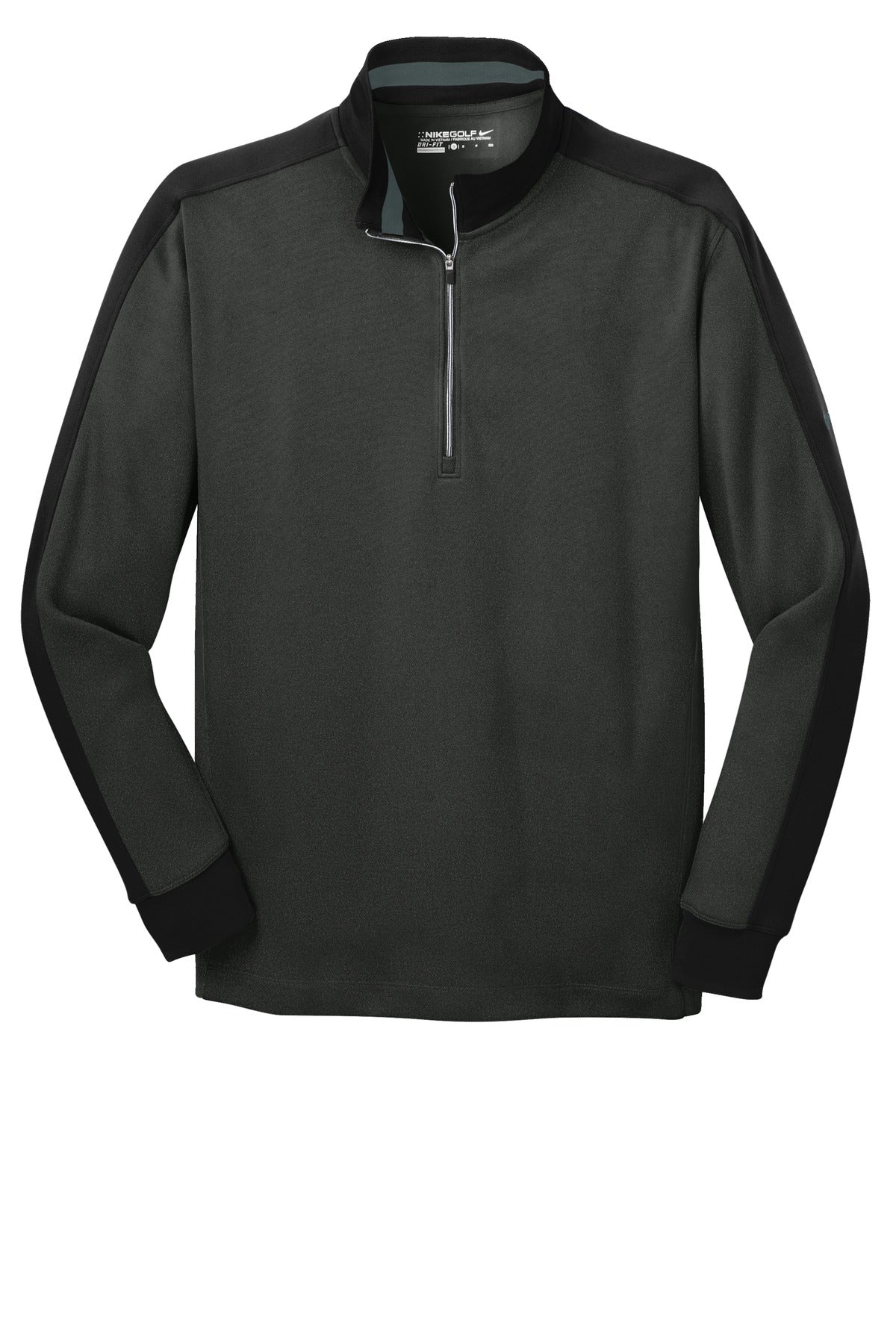 Nike Dri-FIT 1/2-Zip Cover-Up - Anthracite Heather/ Black - flat front