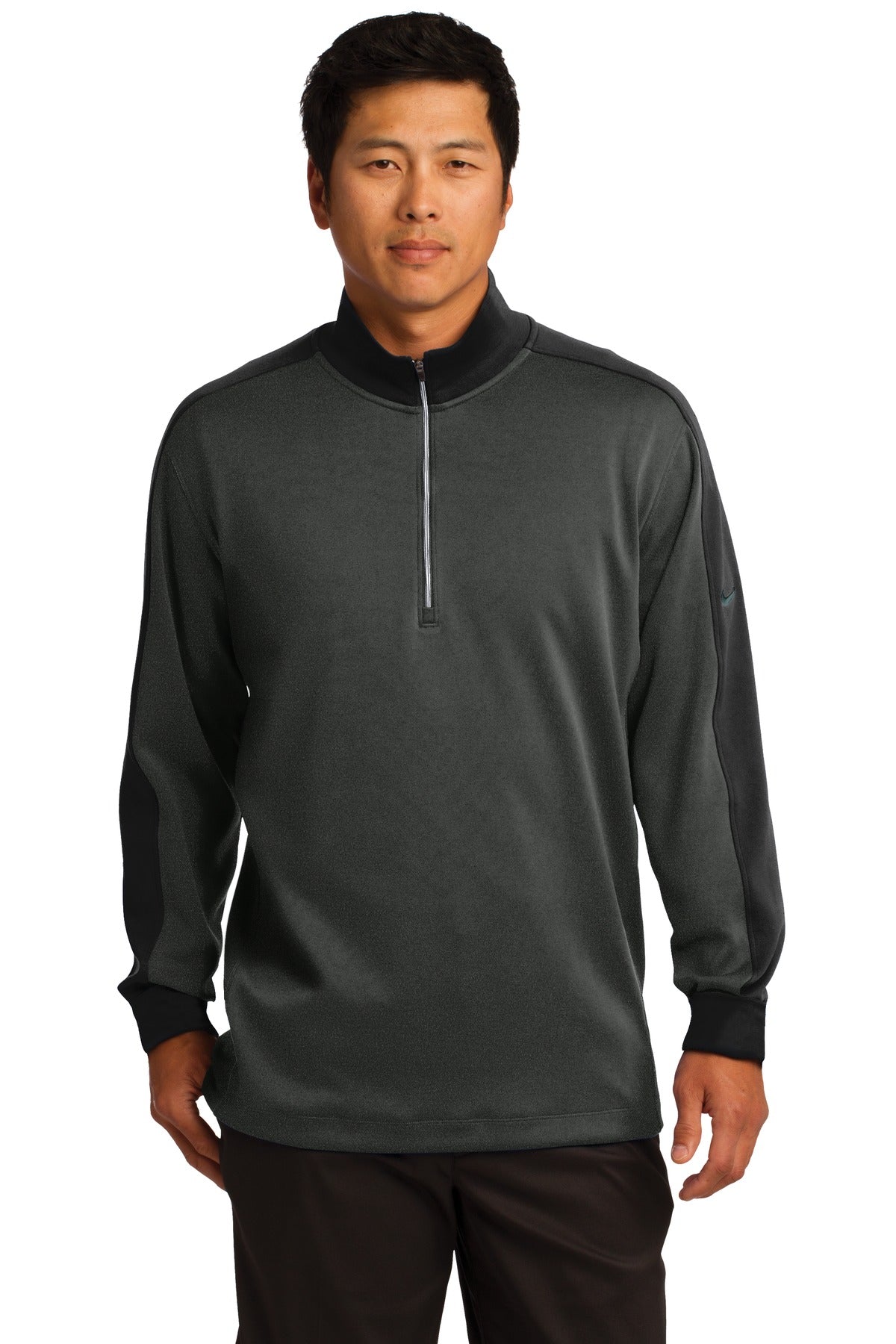 Nike Dri-FIT 1/2-Zip Cover-Up - Anthracite Heather/ Black - front