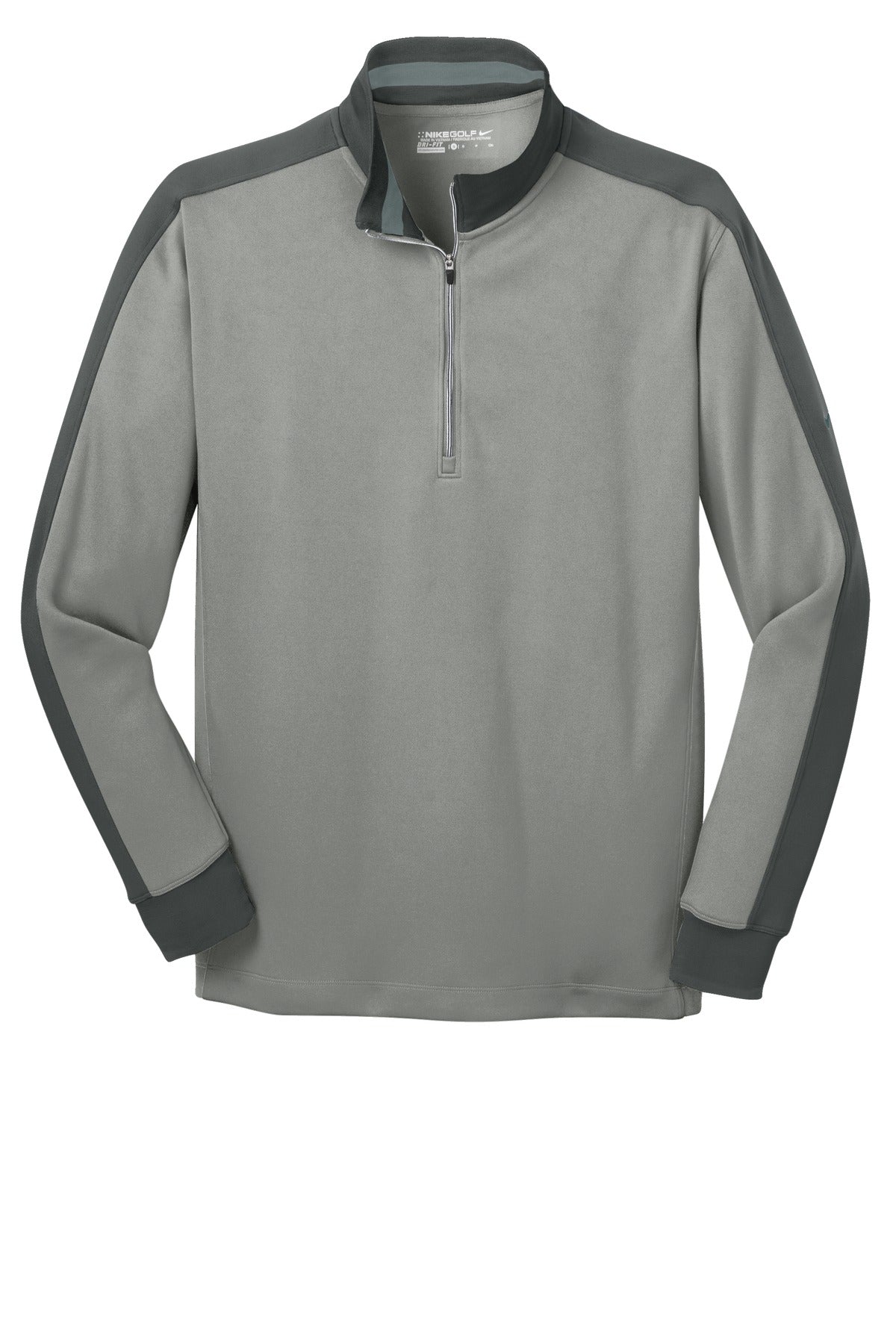Nike Dri-FIT 1/2-Zip Cover-Up - Athletic Grey Heather/ Dark Grey - flat front
