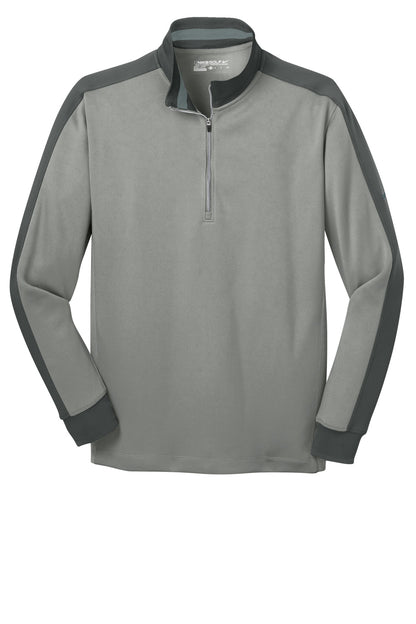 Nike Dri-FIT 1/2-Zip Cover-Up - Athletic Grey Heather/ Dark Grey - flat front