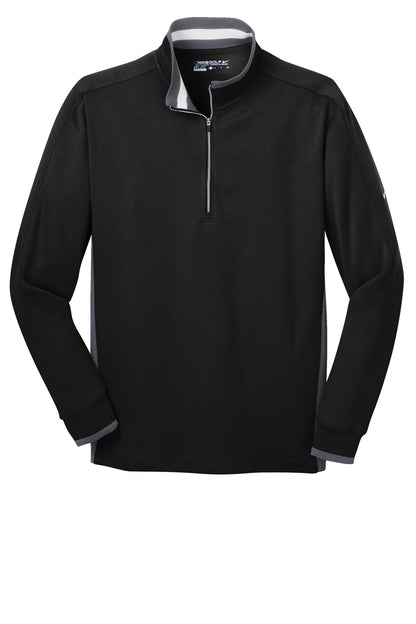 Nike Dri-FIT 1/2-Zip Cover-Up - Black/ Dark Grey/ White - flat front