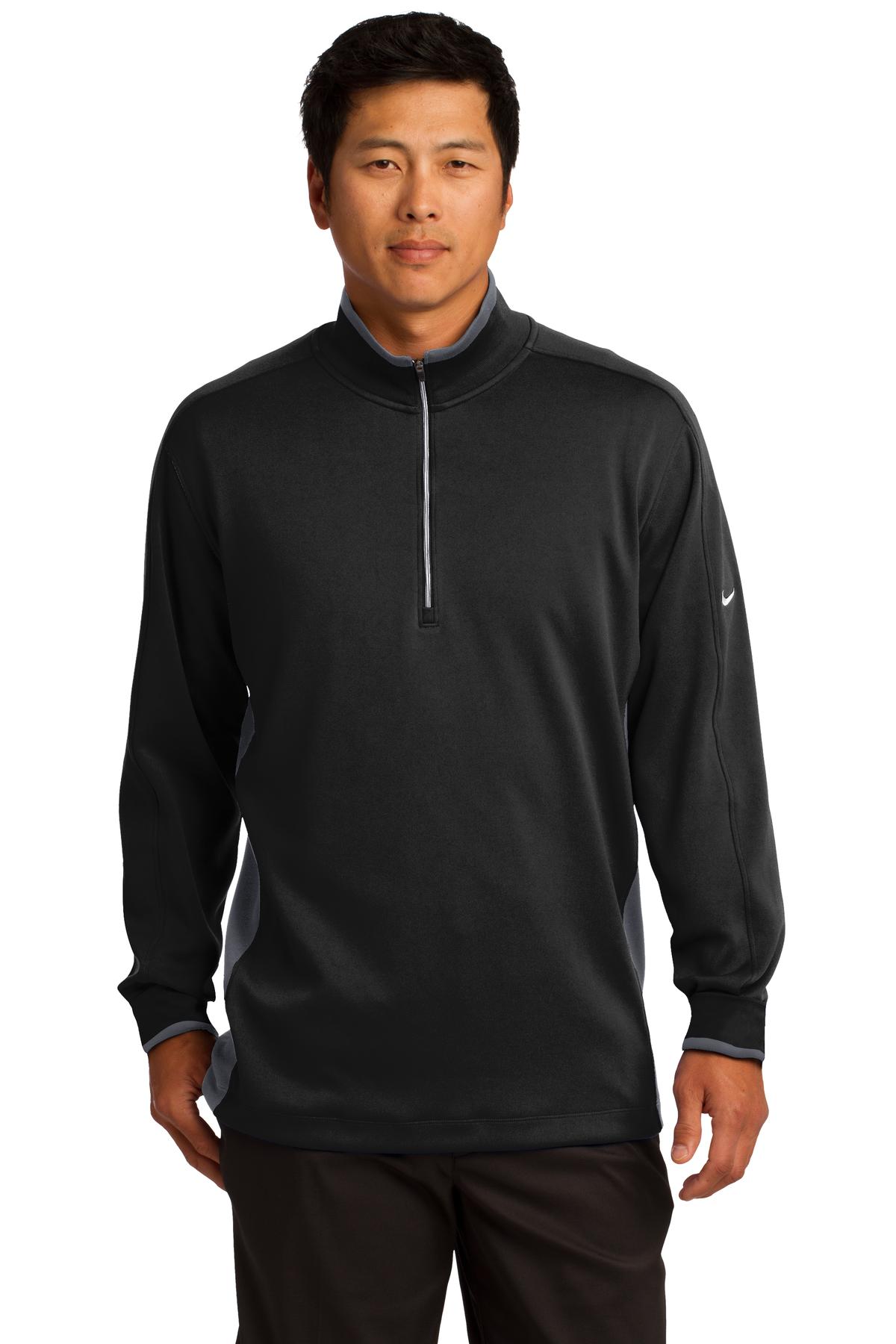 Nike Dri-FIT 1/2-Zip Cover-Up - Black/ Dark Grey/ White - front