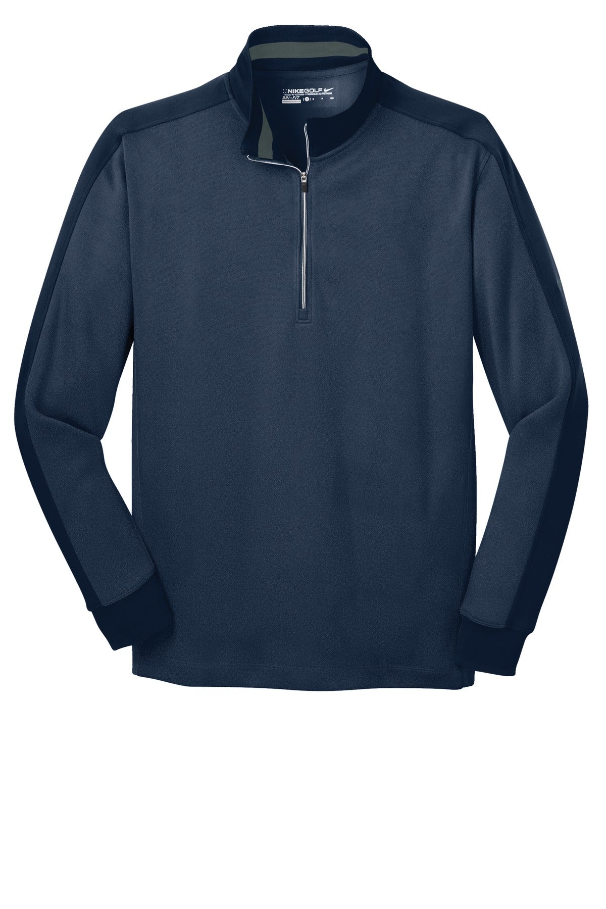 Nike Dri-FIT 1/2-Zip Cover-Up - Midnight Navy Heather/ Midnight Navy - flat front