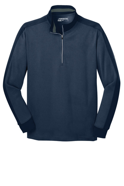 Nike Dri-FIT 1/2-Zip Cover-Up - Midnight Navy Heather/ Midnight Navy - flat front