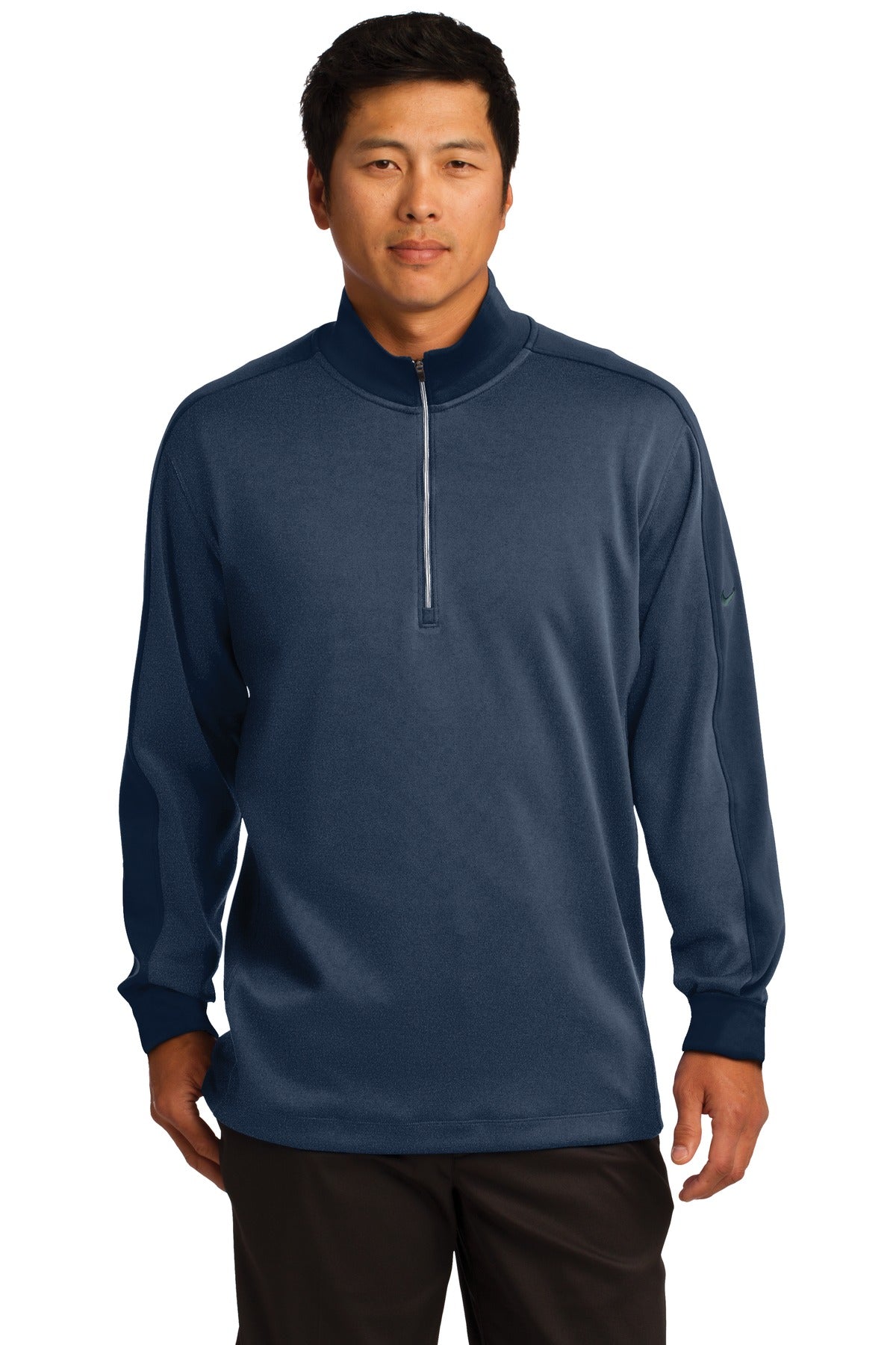 Nike Dri-FIT 1/2-Zip Cover-Up - Midnight Navy Heather/ Midnight Navy - front