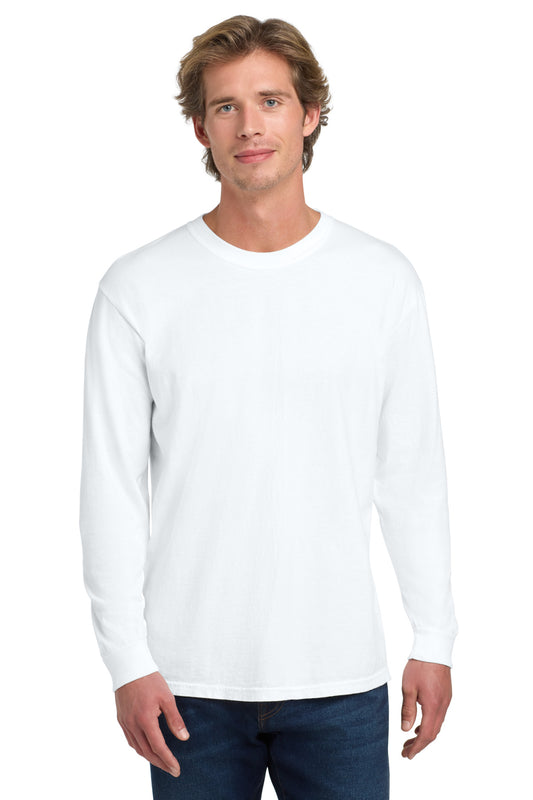 COMFORT COLORS Heavyweight Ring Spun Long Sleeve Tee - White - front