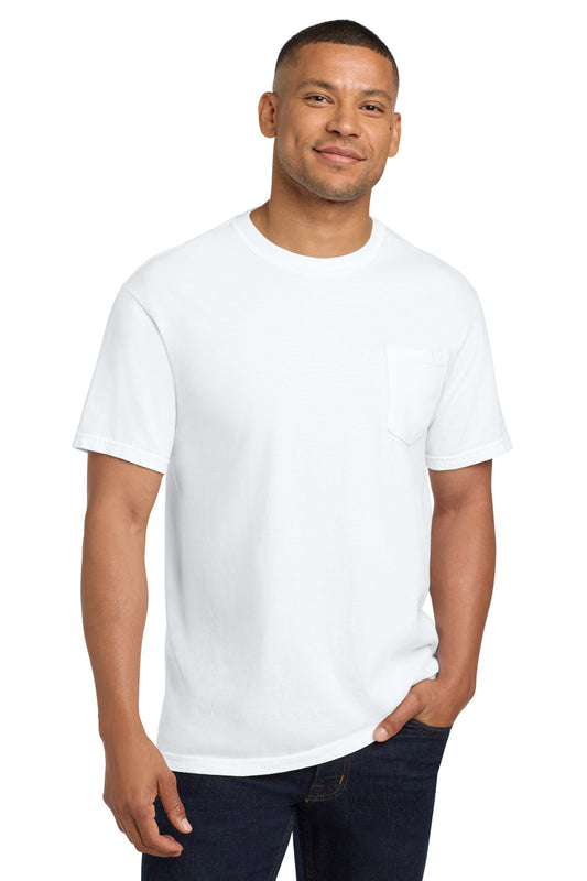 COMFORT COLORS Heavyweight Ring Spun Pocket Tee - White - front