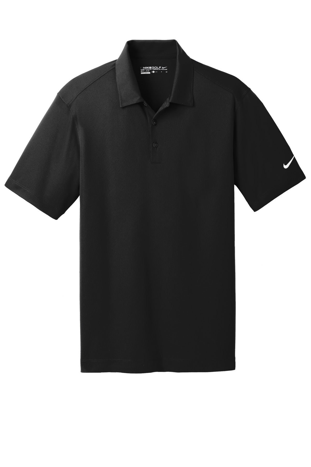 Nike Dri-FIT Vertical Mesh Polo - Black - flat front
