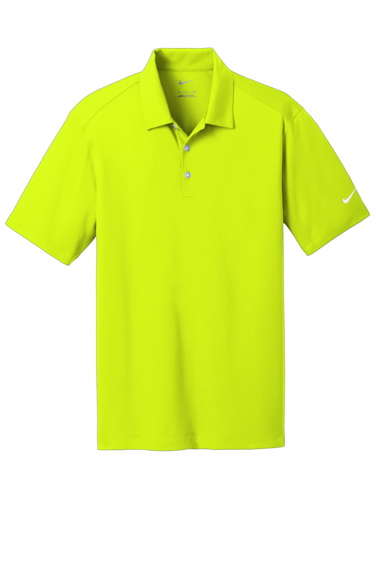 Nike Dri-FIT Vertical Mesh Polo - Volt - flat front