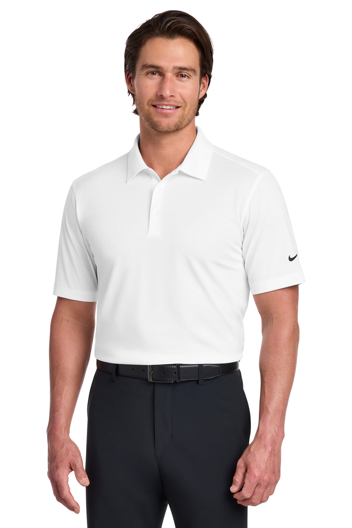 Nike Dri-FIT Vertical Mesh Polo - White - front