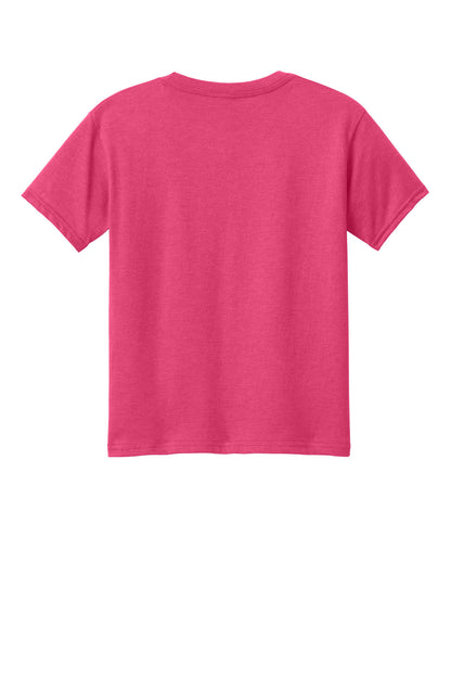 Gildan Youth Softstyle CVC Tee - Pink Lemonade Mist - flat back