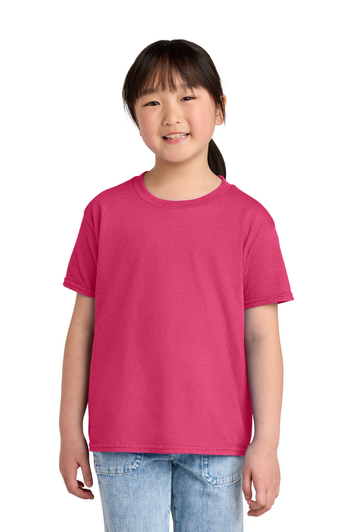 Gildan Youth Softstyle CVC Tee - Pink Lemonade Mist - front