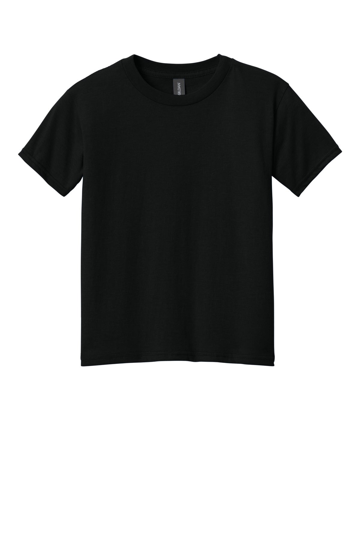 Gildan Youth Softstyle CVC Tee - Pitch Black - flat front