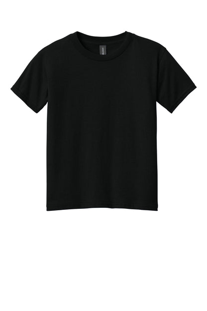Gildan Youth Softstyle CVC Tee - Pitch Black - flat front