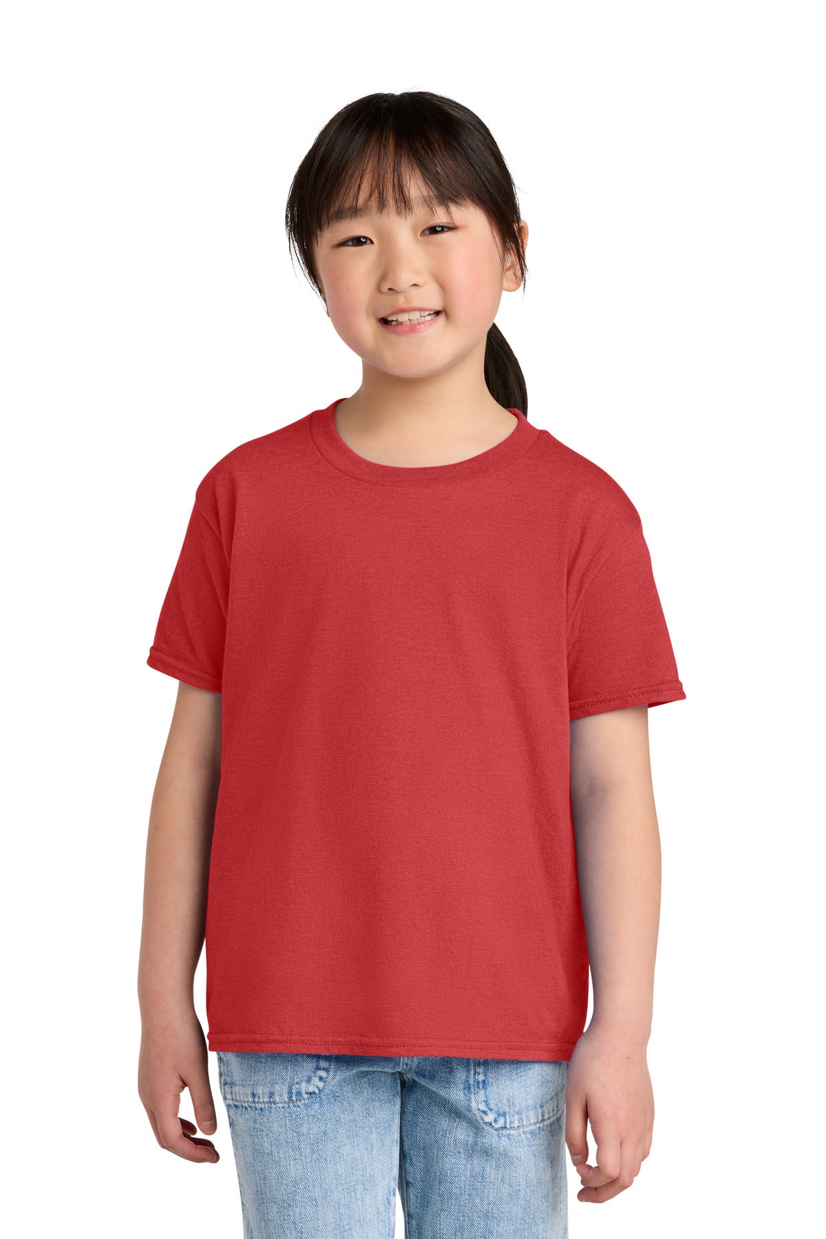 Gildan Youth Softstyle CVC Tee - Red Mist - front