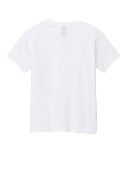 Gildan Youth Softstyle CVC Tee - White - flat back