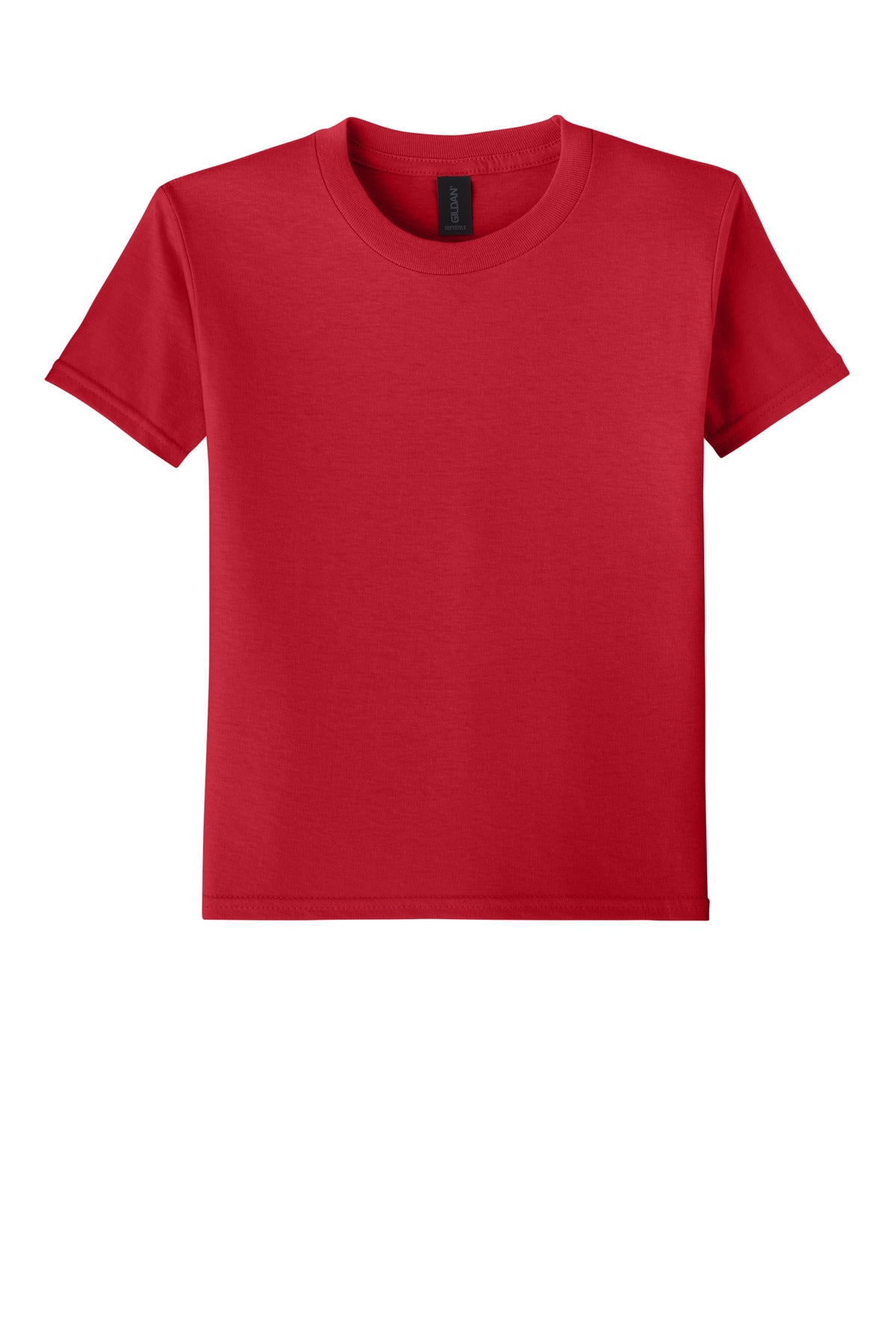 Gildan Youth Softstyle T-Shirt - Red - flat front
