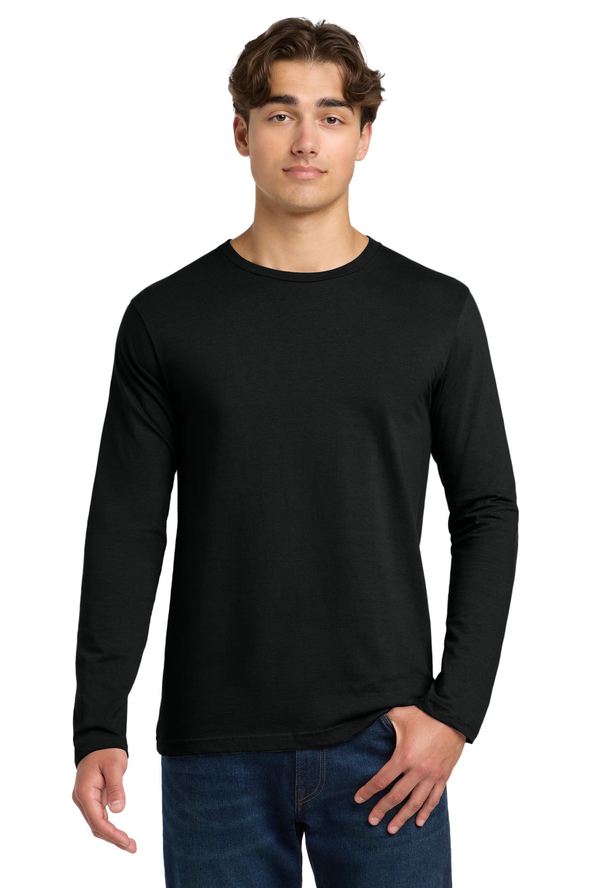 Gildan Softstyle Long Sleeve T-Shirt - Black - front