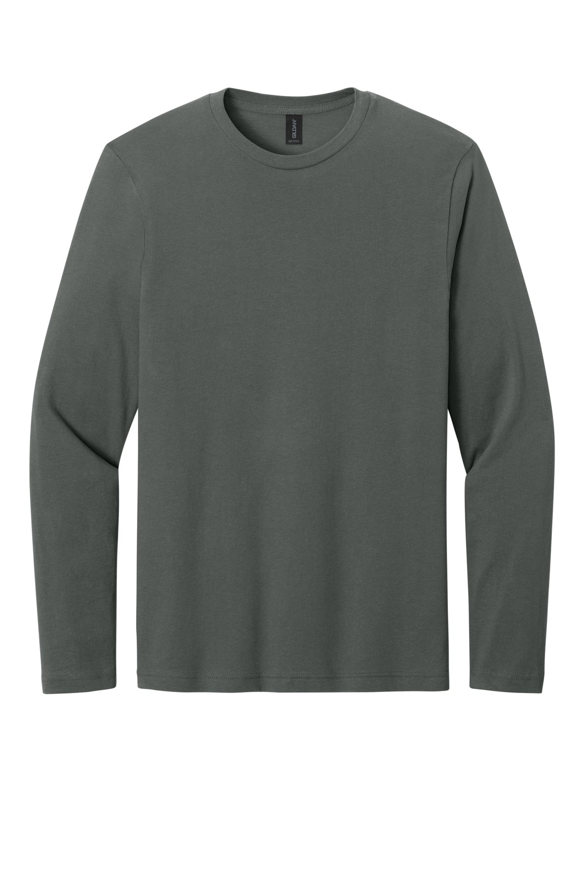 Gildan Softstyle Long Sleeve T-Shirt - Charcoal - flat front