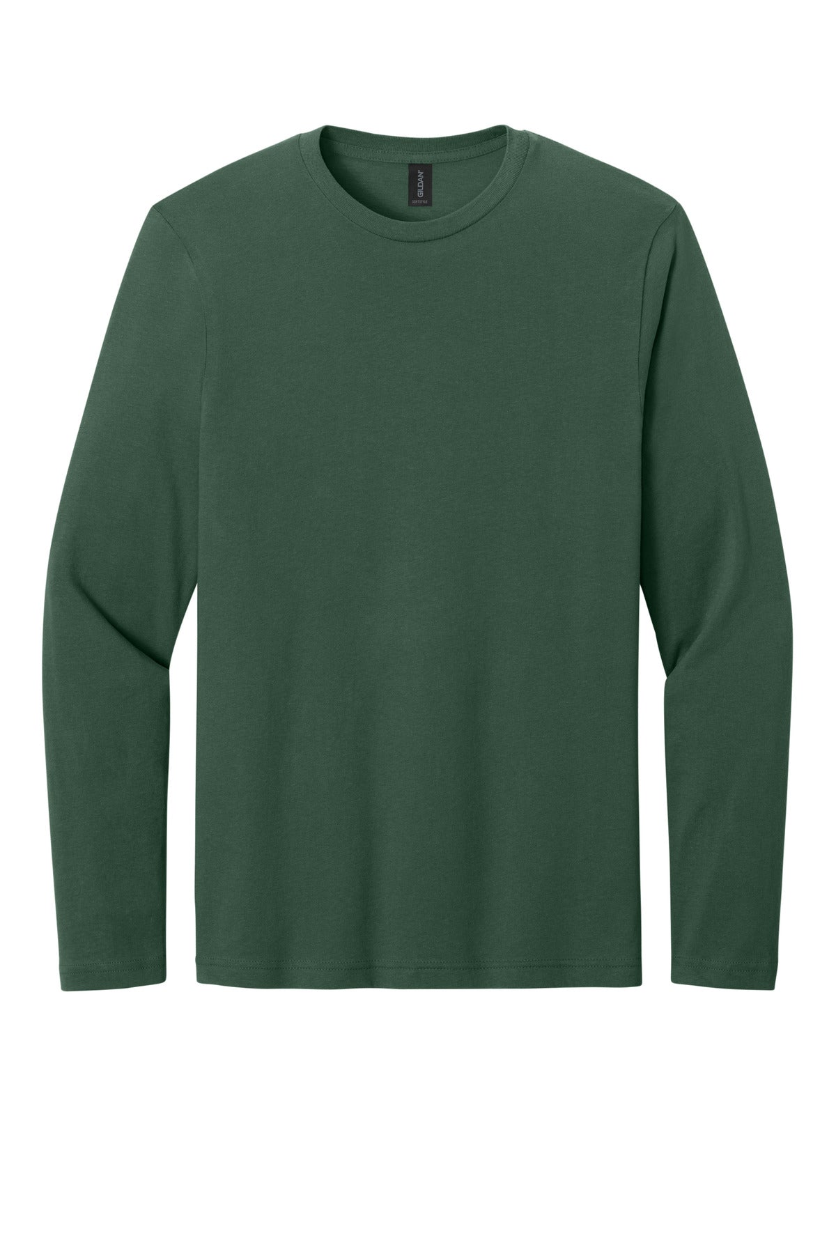 Gildan Softstyle Long Sleeve T-Shirt - Fan Dark Green - flat front