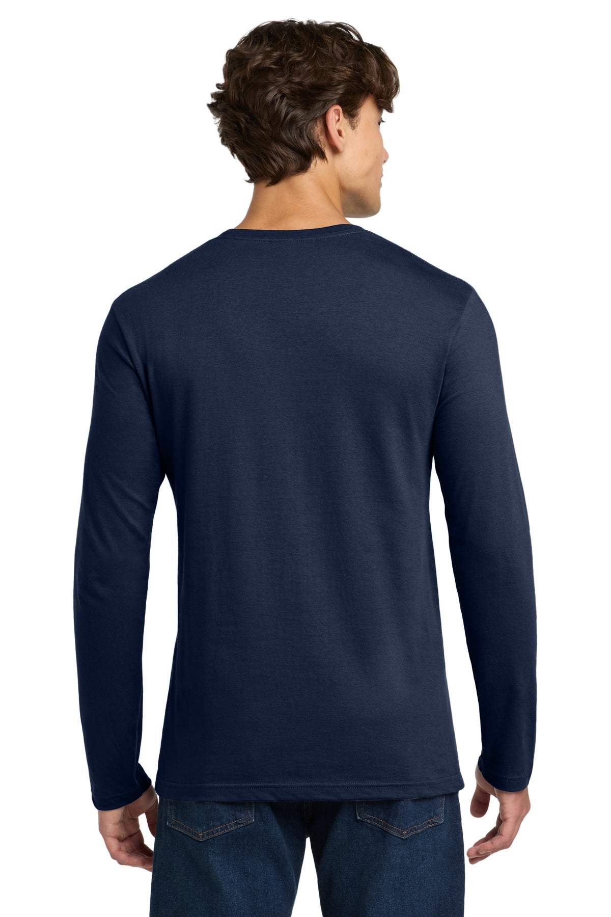 Gildan Softstyle Long Sleeve T-Shirt - Navy - back