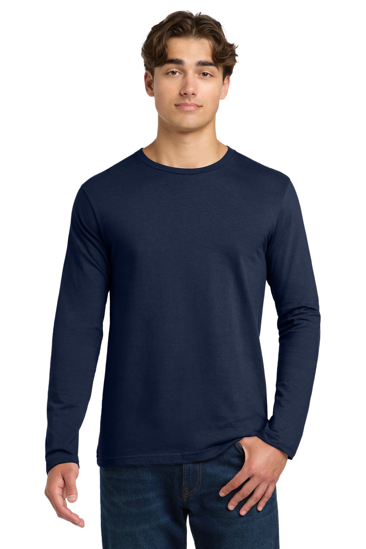 Gildan Softstyle Long Sleeve T-Shirt - Navy - front