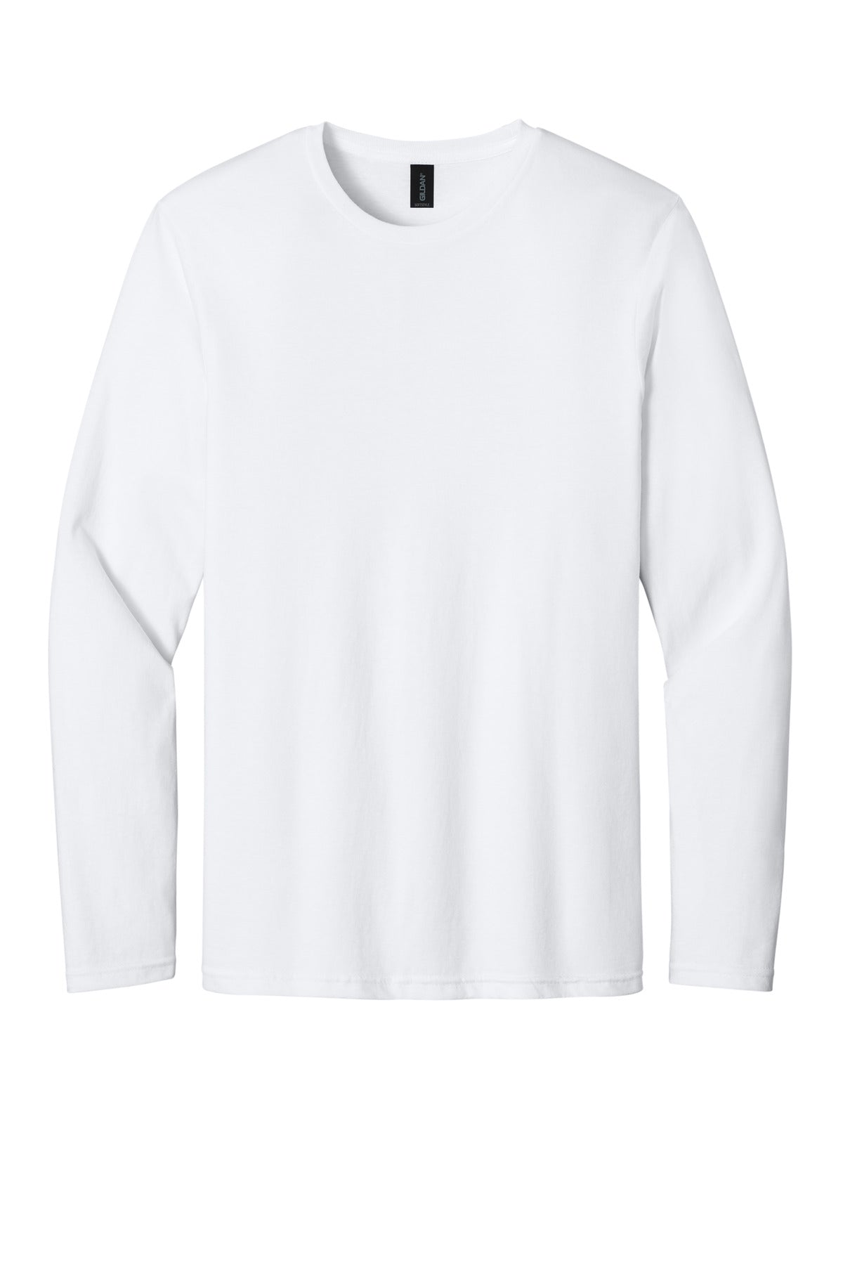 Gildan Softstyle Long Sleeve T-Shirt - White - flat front