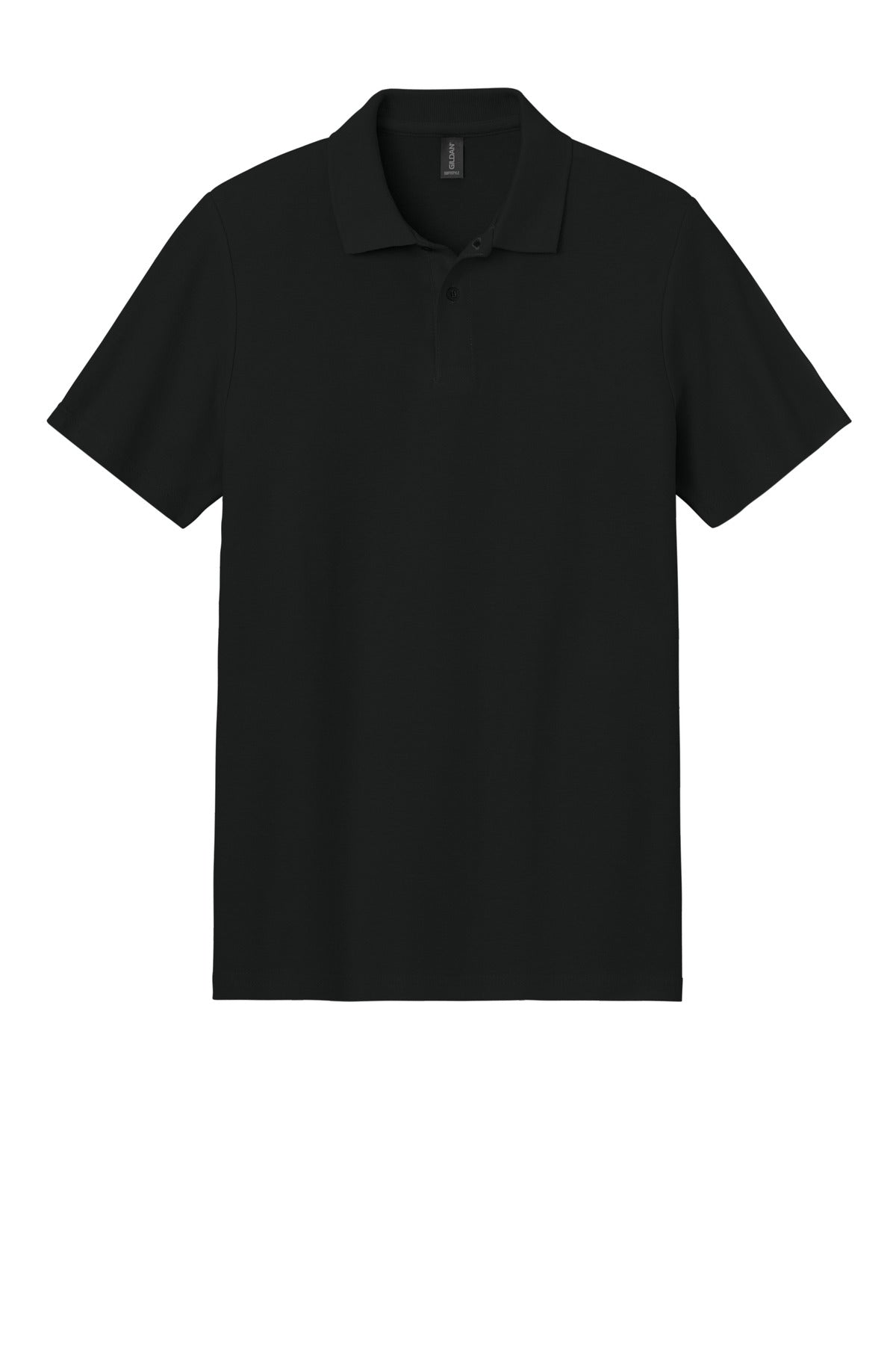 Gildan Softstyle Pique Polo - Black - flat front