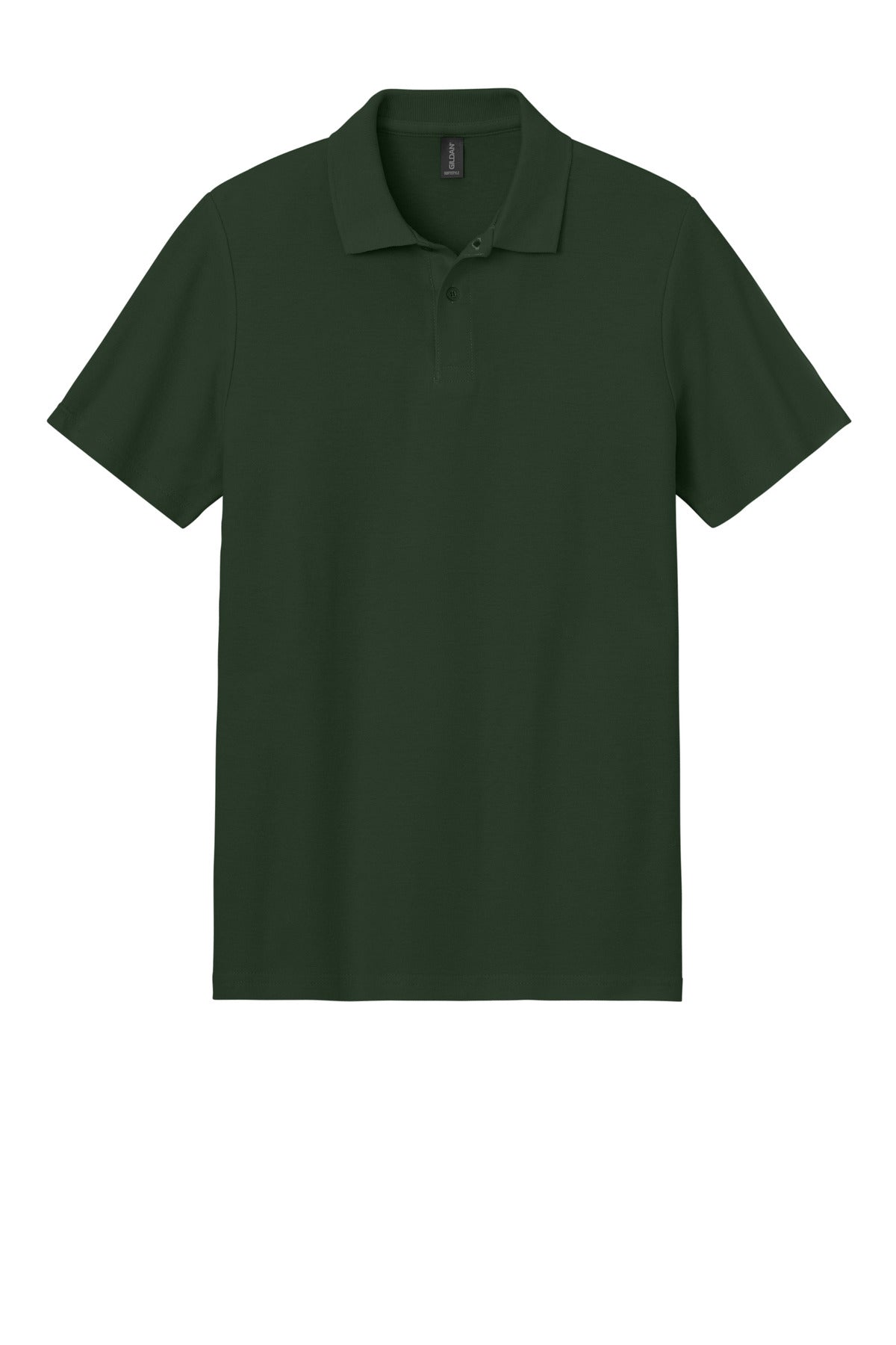 Gildan Softstyle Pique Polo - Forest Green - flat front