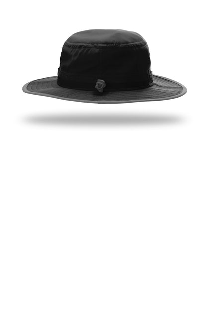 Richardson Lite Wide Brim Hat - Black - flat back