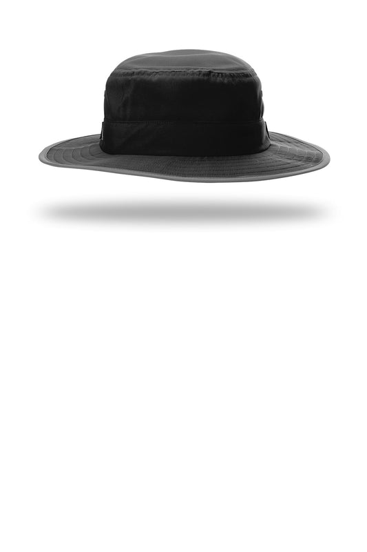 Richardson Lite Wide Brim Hat - Black - flat front