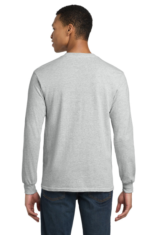 Gildan DryBlend 50 Cotton/50 Poly Long Sleeve T-Shirt - Ash Grey - back