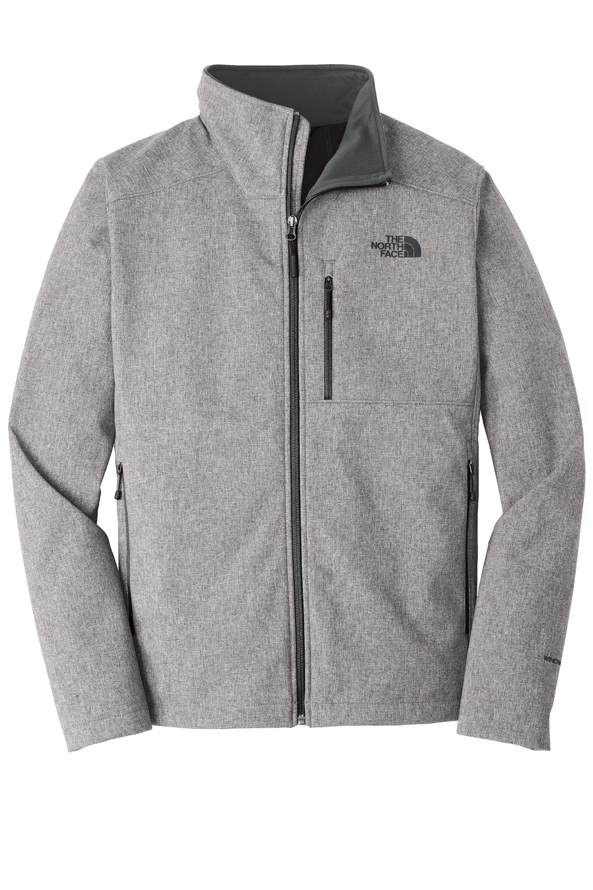 The North Face Apex Barrier Soft Shell Jacket in TNF Medium Grey Heather, front flat