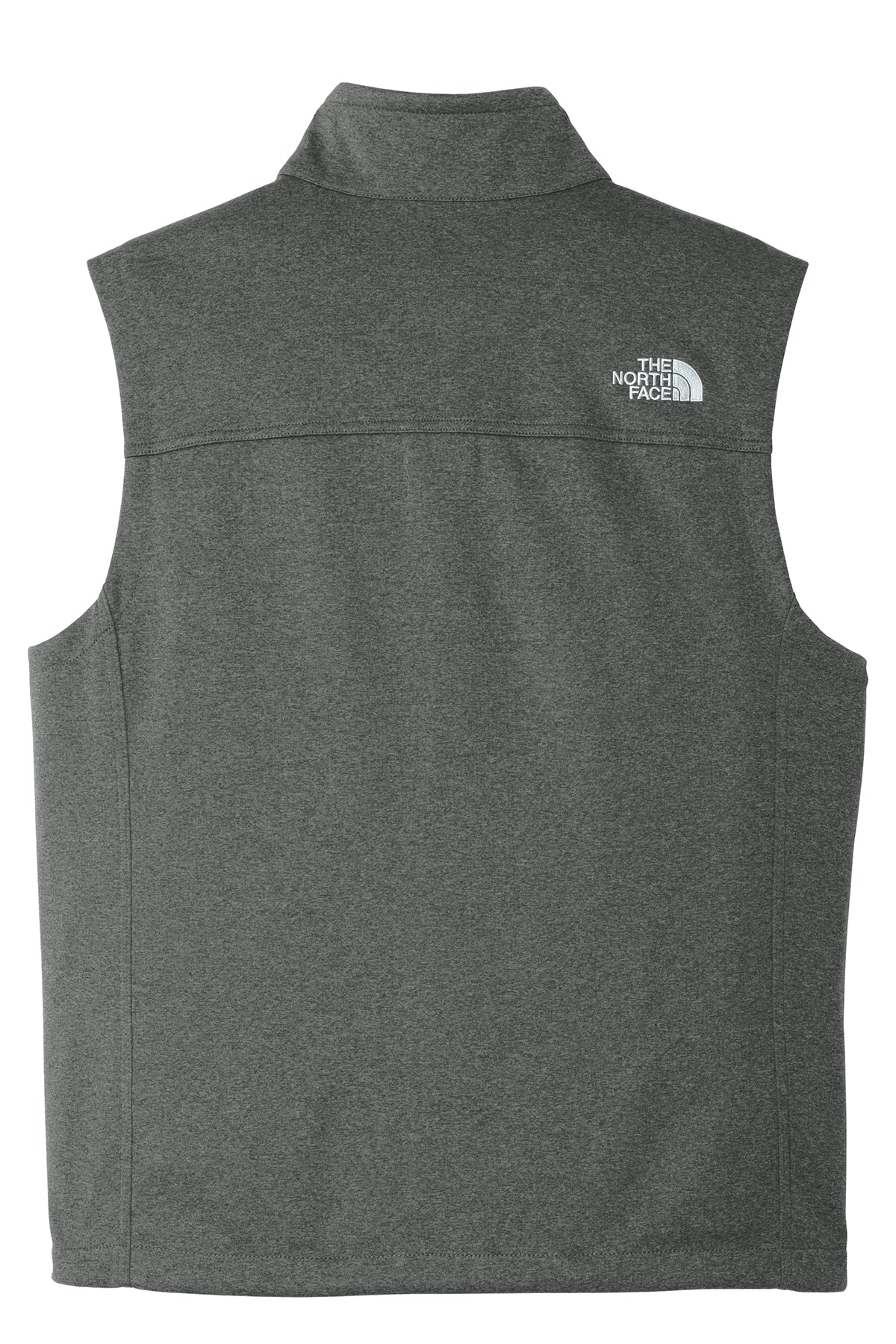 The North Face Ridgewall Soft Shell Vest in TNF Dark Grey Heather, back flat