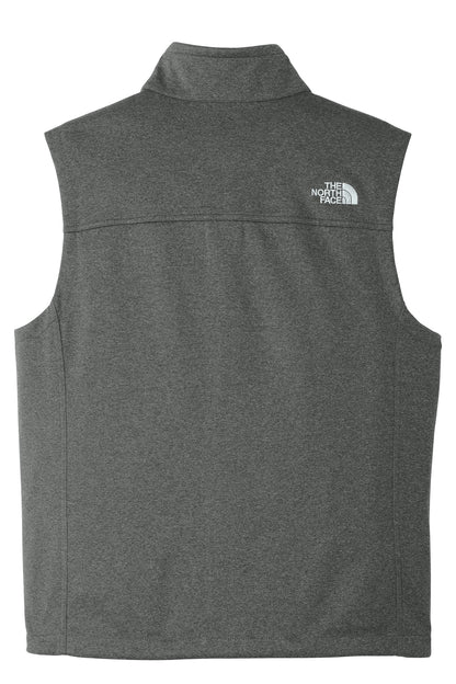 The North Face Ridgewall Soft Shell Vest in TNF Dark Grey Heather, back flat